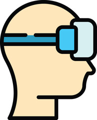 Poster - Innovation vr glasses icon outline vector. Digital platform. Virtual reality color flat