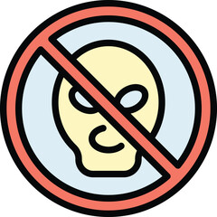 Poster - Fraud alarm icon outline vector. Stop secure. Cyber key color flat