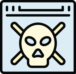 Poster - Hacker fraud icon outline vector. Stop secure. Money key color flat