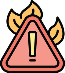 Poster - Cyber security icon outline vector. Stop secure. Hacker lock color flat