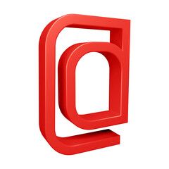 Poster - 3D red email or at symbol design
