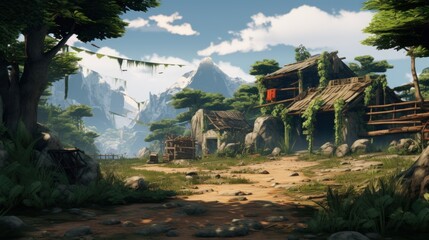 Poster - A climatic place with survival theme game art