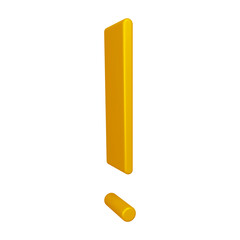 Poster - 3D golden exclamation mark symbol or icon design