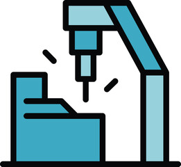 Poster - Mass manufacturing icon outline vector. Factory production. Industry assembly color flat