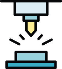 Poster - Workshop cnc machine icon outline vector. Work equipment. Work tool color flat
