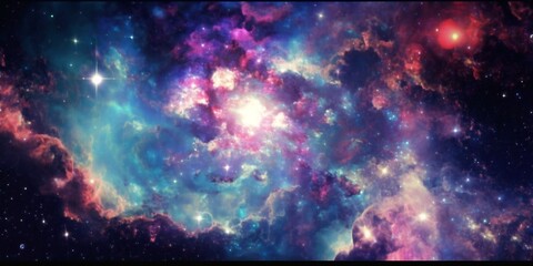 Wall Mural - Abstract colorful space galaxy cloud nebula. Universe science astronomy. Supernova background wallpaper