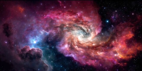 Wall Mural - Abstract colorful space galaxy cloud nebula. Universe science astronomy. Supernova background wallpaper