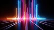 © John Martin - Abstract Neon background Glowing dynamic lines. abstract futuristic background with pink blue glowing neon moving high speed wave lines and bokeh lights. Data transfer concept. Made With Generative AI