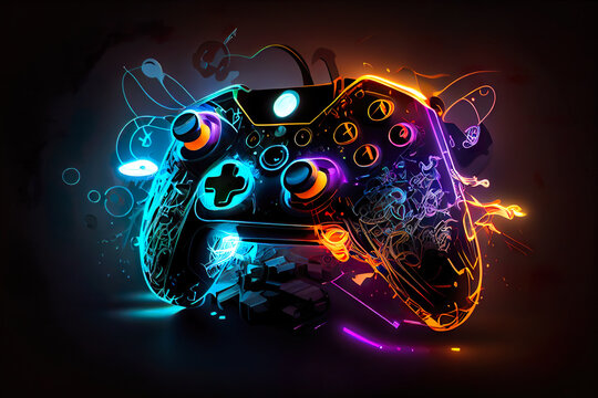 abstract video game controller artwork