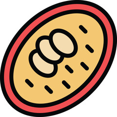 Poster - Korean cream soup icon outline vector. Asian restaurant. Organic food color flat