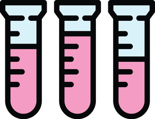 Poster - Test tubes icon outline vector. Science lab. Medical laboratory color flat