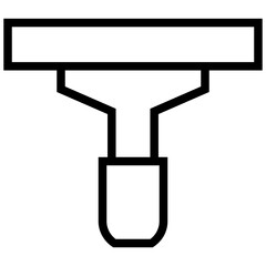 mop icon. A single symbol with an outline style