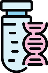 Poster - Dna testing icon outline vector. Genetic test. Medical research color flat