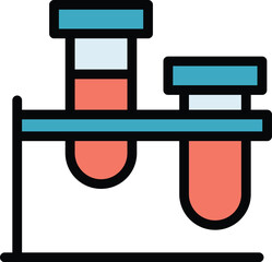 Poster - Clinical testing icon outline vector. Medical lab. Tested medicine color flat