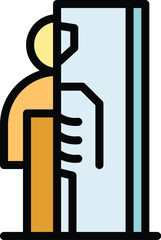 Poster - Patient scanner icon outline vector. Medical diagnostic. Radiology machine color flat