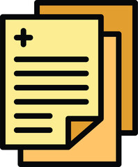 Poster - Patient file icon outline vector. Medical data. Health profile color flat