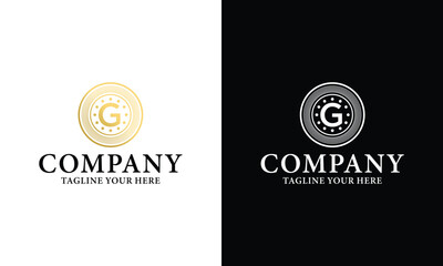 Wall Mural - letter g coin logo design vector illustration template