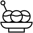 takoyaki icon. A single symbol with an outline style