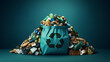Recycling in einer grünen Tüte auf dunklem Hintergrund Recycling und Nachhaltigkeit Generative AI