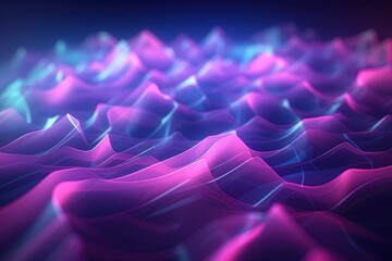 Wall Mural - abstract futuristic background with pink blue glowing neon moving high speed wave lines and bokeh li