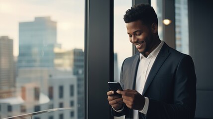 Poster - businessman talking on mobile phone