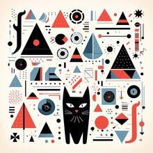 Black Cats Cute Vector Illustration Made With Generative AI