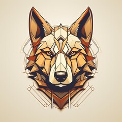 Wall Mural - dog head lines vector style illustration made with generative ai