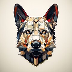 Wall Mural - Dog head lines vector style illustration made with Generative AI