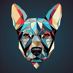 Wall Mural - Dog head lines vector style illustration made with Generative AI