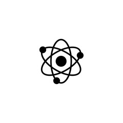 Poster - Atom Molecule Glyph Icon - Science and Chemical Elements Icon Vector Illustration Isolated.