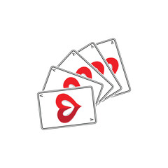 Casino Poker Vintage Logo, Vector Diamonds, Ace, Hearts And Spades, Poker Club Gambling Game Design