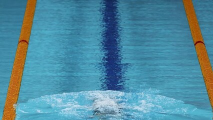 Sticker - Footage of swimming athlete swimming intensively