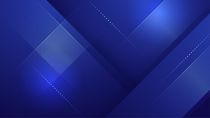 Wall Mural - abstract shiny arrow lines on dark blue background. modern blue geometric line arrow pattern graphic
