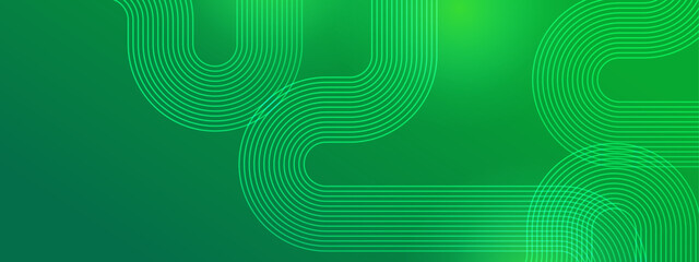 Wall Mural - Banners with green wave background vector illustration