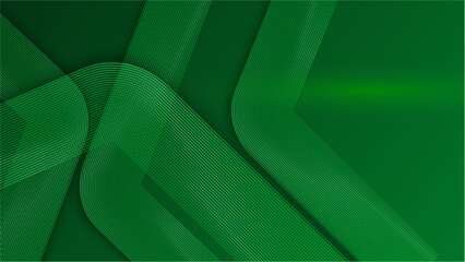 abstract luxury glowing lines curved overlapping on green background. template premium award design