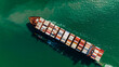 © SHUTTER DIN - cargo container ship carrying in sea import export goods and distributing products to dealer consumers across Asia pacific and worldwide global business transportation by container ship open sea