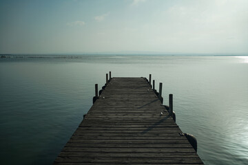 sunset on lake with sun against