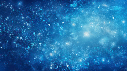 Poster - Abstract blue background with stars and snowflakes. 3d rendering