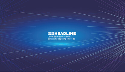 Poster - Interwoven lines of technology on a blue background