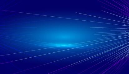 Poster - Interwoven lines of technology on a blue background