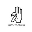 © Olga - Listen to Others Thin Line Vector Icon Isolated on the White Background.