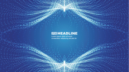 Leinwandbilder - Blue symmetric abstract particle wings technology vector background
