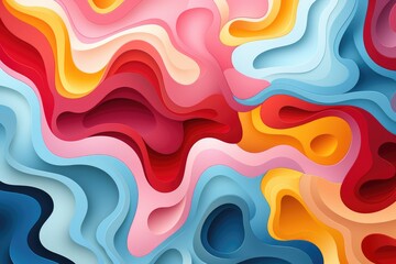 Poster - Abstract colorful background with ripples. Generative AI