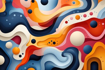 Poster - Abstract colorful background with ripples. Generative AI