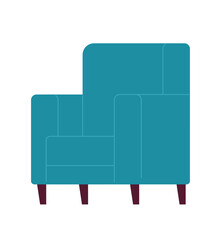 Poster - Cyan armchair furniture semi flat colour vector object. Vintage chair for living room interior. Editable cartoon clip art icon on white background. Simple spot illustration for web graphic design