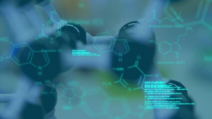 Poster - Animation of scientific data processing over molecule model laboratory
