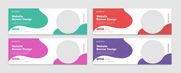 set of web banner design templates for business promotion and marketing. colorful website banner des