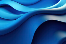 Abstract Wallpaper Created From Blue 3D Undulating Lines. Colorful With Copy-space