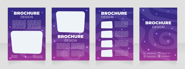 Announcement about planetarium show blank brochure design. Template set with copy space for text. Premade corporate reports collection. Editable 4 paper pages. Arial Black, Regular fonts used