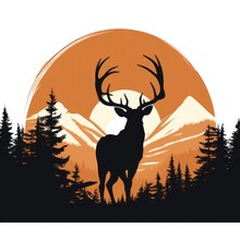 Deer Illustration, AI Generated Image